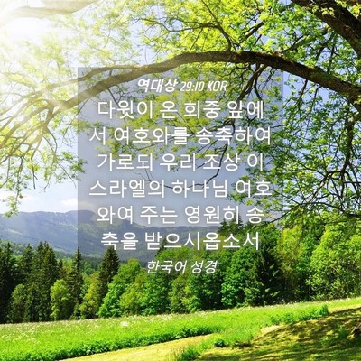 Picture 04 - 역대상 29:10 KOR - 다윗이 온 회중 앞에서 여호와를 - Bible Verse Picture