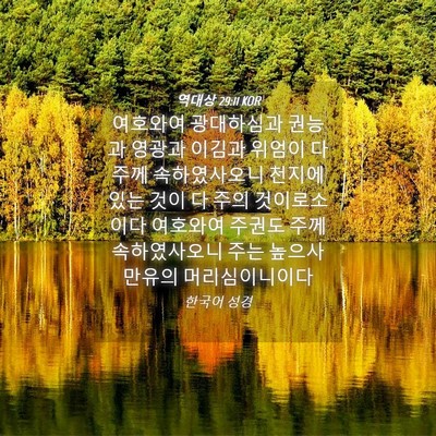 Picture 04 - 역대상 29:11 KOR - 여호와여 광대하심과 권능과 영광과 - Bible Verse Picture