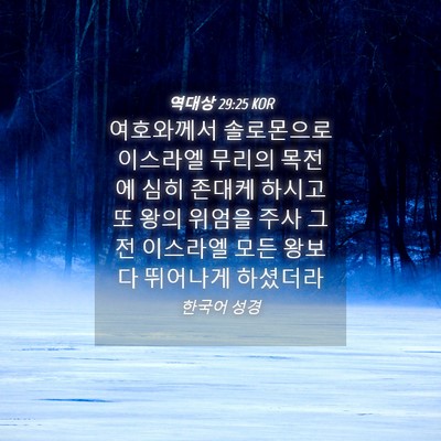 Picture 04 - 역대상 29:25 KOR - 여호와께서 솔로몬으로 이스라엘 - Bible Verse Picture