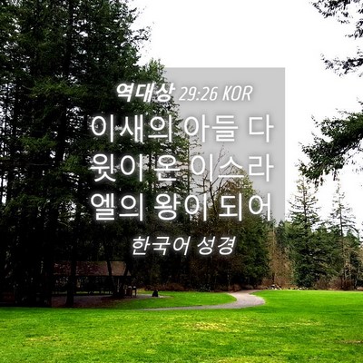 Picture 04 - 역대상 29:26 KOR - 이새의 아들 다윗이 온 이스라엘의 - Bible Verse Picture