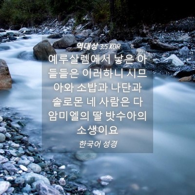 Picture 04 - 역대상 3:5 KOR - 예루살렘에서 낳은 아들들은 - Bible Verse Picture