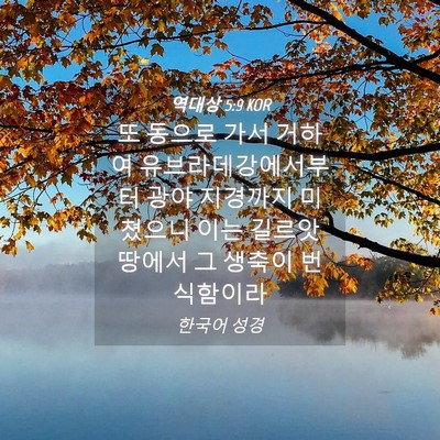 Picture 04 - 역대상 5:9 KOR - 또 동으로 가서 거하여 - Bible Verse Picture