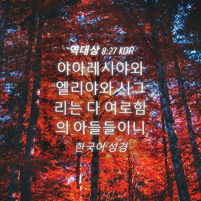 Picture 04 - 역대상 8:27 KOR - 야아레시야와 엘리야와 시그리는 다 - Bible Verse Picture