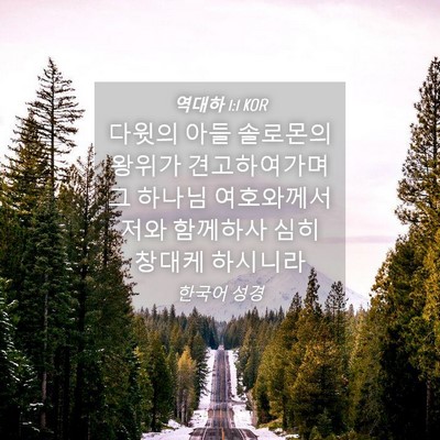 Picture 04 - 역대하 1:1 KOR - 다윗의 아들 솔로몬의 왕위가 - Bible Verse Picture