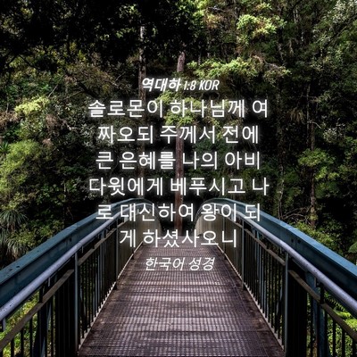 Picture 04 - 역대하 1:8 KOR - 솔로몬이 하나님께 여짜오되 주께서 - Bible Verse Picture