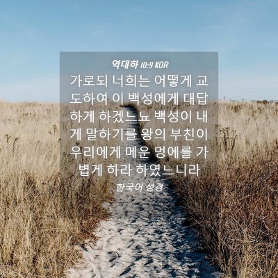 Picture 04 - 역대하 10:9 KOR - 가로되 너희는 어떻게 교도하여 이 - Bible Verse Picture