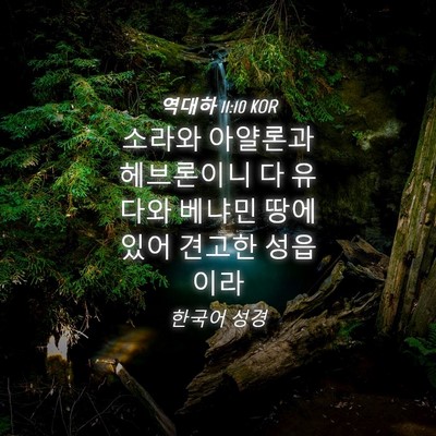 Picture 04 - 역대하 11:10 KOR - 소라와 아얄론과 헤브론이니 다 - Bible Verse Picture