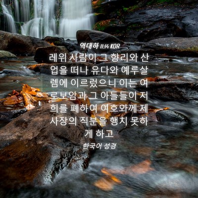 Picture 04 - 역대하 11:14 KOR - 레위 사람이 그 향리와 산업을 떠나 - Bible Verse Picture