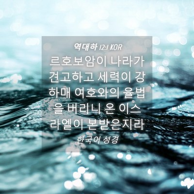 Picture 04 - 역대하 12:1 KOR - 르호보암이 나라가 견고하고 세력이 - Bible Verse Picture
