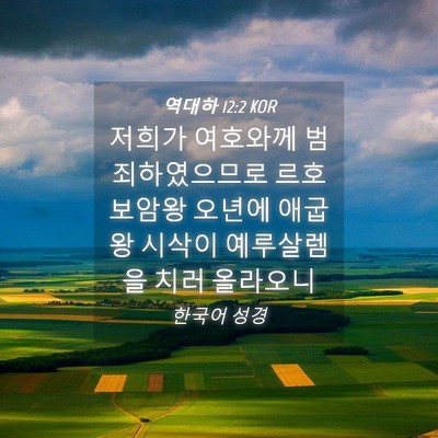 Picture 04 - 역대하 12:2 KOR - 저희가 여호와께 범죄하였으므로 - Bible Verse Picture