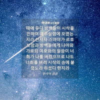 Picture 04 - 역대하 12:5 KOR - 때에 유다 방백들이 시삭을 인하여 - Bible Verse Picture