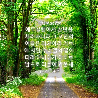Picture 04 - 역대하 13:2 KOR - 예루살렘에서 삼년을 치리하니라 그 - Bible Verse Picture