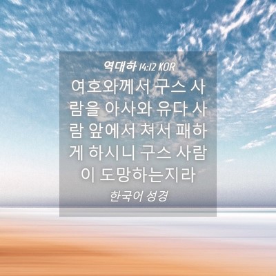 Picture 04 - 역대하 14:12 KOR - 여호와께서 구스 사람을 아사와 유다 - Bible Verse Picture