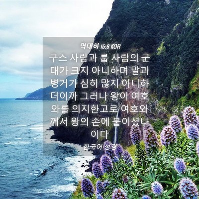 Picture 04 - 역대하 16:8 KOR - 구스 사람과 룹 사람의 군대가 크지 - Bible Verse Picture