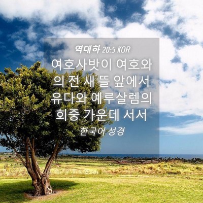 Picture 04 - 역대하 20:5 KOR - 여호사밧이 여호와의 전 새 뜰 - Bible Verse Picture