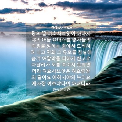 Picture 04 - 역대하 22:11 KOR - 왕의 딸 여호사브앗이 아하시야의 - Bible Verse Picture