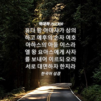 Picture 04 - 역대하 25:17 KOR - 유다 왕 아마샤가 상의하고 예후의 - Bible Verse Picture