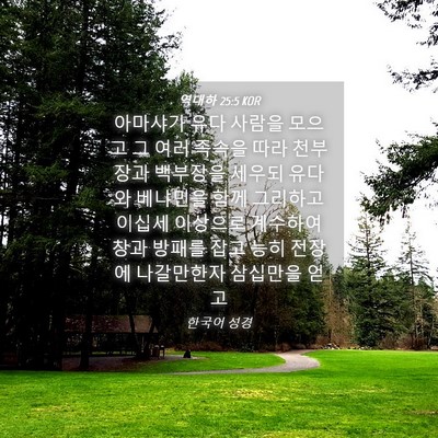 Picture 04 - 역대하 25:5 KOR - 아마샤가 유다 사람을 모으고 그 - Bible Verse Picture