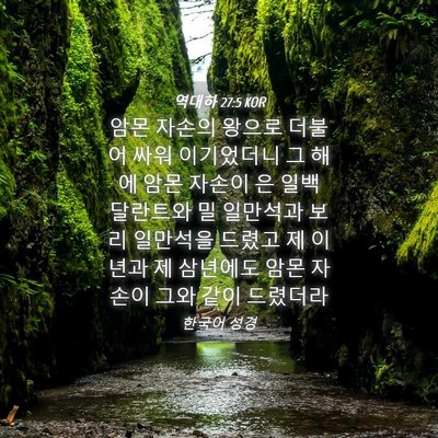Picture 04 - 역대하 27:5 KOR - 암몬 자손의 왕으로 더불어 싸워 - Bible Verse Picture