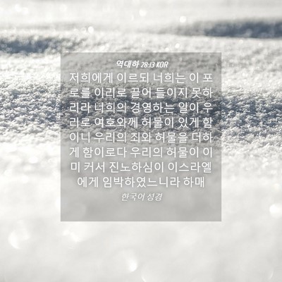 Picture 04 - 역대하 28:13 KOR - 저희에게 이르되 너희는 이 포로를 - Bible Verse Picture