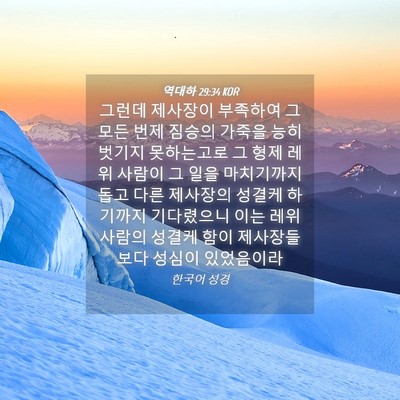 Picture 04 - 역대하 29:34 KOR - 그런데 제사장이 부족하여 그 모든 - Bible Verse Picture