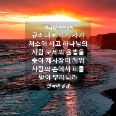 Picture 04 - 역대하 30:16 KOR - 규례대로 각각 자기 처소에 서고 - Bible Verse Picture