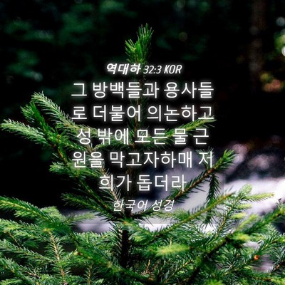 Picture 04 - 역대하 32:3 KOR - 그 방백들과 용사들로 더불어 - Bible Verse Picture