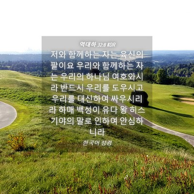 Picture 04 - 역대하 32:8 KOR - 저와 함께하는 자는 육신의 팔이요 - Bible Verse Picture