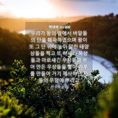Picture 04 - 역대하 34:4 KOR - 무리가 왕의 앞에서 바알들의 단을 - Bible Verse Picture