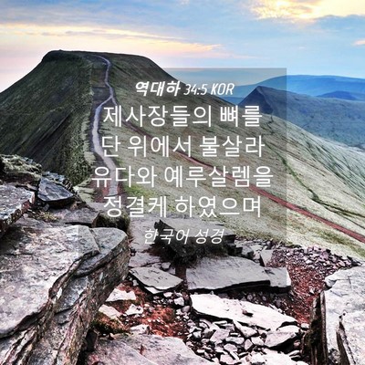 Picture 04 - 역대하 34:5 KOR - 제사장들의 뼈를 단 위에서 불살라 - Bible Verse Picture