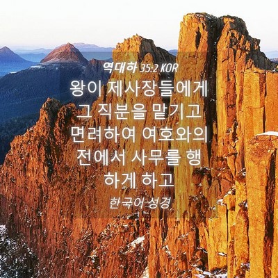 Picture 04 - 역대하 35:2 KOR - 왕이 제사장들에게 그 직분을 맡기고 - Bible Verse Picture