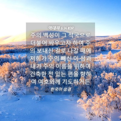 Picture 04 - 역대하 6:34 KOR - 주의 백성이 그 적국으로 더불어 - Bible Verse Picture