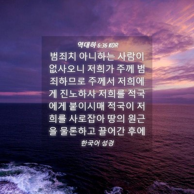 Picture 04 - 역대하 6:36 KOR - 범죄치 아니하는 사람이 없사오니 - Bible Verse Picture