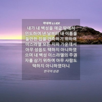 Picture 04 - 역대하 6:5 KOR - 내가 내 백성을 애굽 땅에서 - Bible Verse Picture