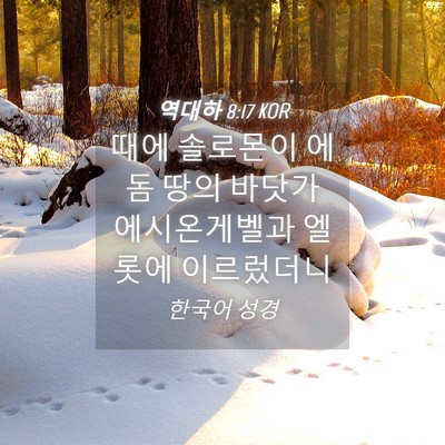 Picture 04 - 역대하 8:17 KOR - 때에 솔로몬이 에돔 땅의 바닷가 - Bible Verse Picture