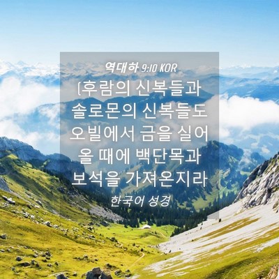 Picture 04 - 역대하 9:10 KOR - (후람의 신복들과 솔로몬의 신복들도 - Bible Verse Picture