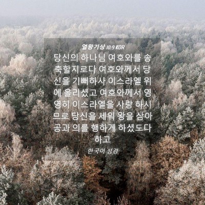 Picture 04 - 열왕기상 10:9 KOR - 당신의 하나님 여호와를 - Bible Verse Picture