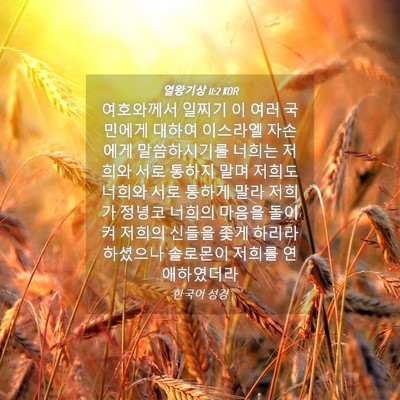 Picture 04 - 열왕기상 11:2 KOR - 여호와께서 일찌기 이 여러 국민에게 - Bible Verse Picture