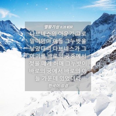 Picture 04 - 열왕기상 11:20 KOR - 다브네스의 아우가 그로 말미암아 - Bible Verse Picture