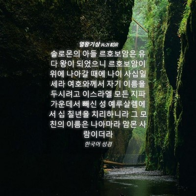 Picture 04 - 열왕기상 14:21 KOR - 솔로몬의 아들 르호보암은 유다 왕이 - Bible Verse Picture