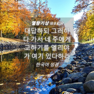 Picture 04 - 열왕기상 18:8 KOR - 대답하되 그러하다 가서 네 주에게 - Bible Verse Picture