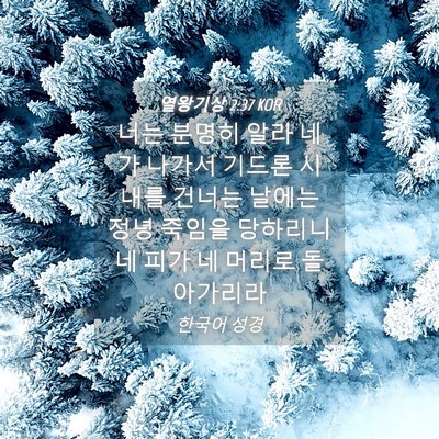 Picture 04 - 열왕기상 2:37 KOR - 너는 분명히 알라 네가 나가서 - Bible Verse Picture