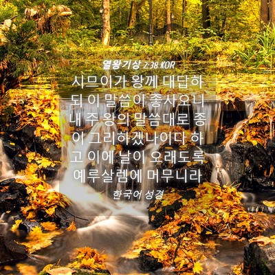 Picture 04 - 열왕기상 2:38 KOR - 시므이가 왕께 대답하되 이 말씀이 - Bible Verse Picture