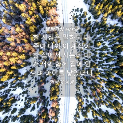 Picture 04 - 열왕기상 3:17 KOR - 한 계집은 말하되 내 주여 나와 이 - Bible Verse Picture