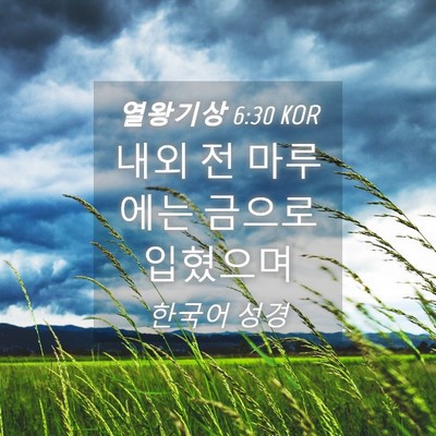 Picture 04 - 열왕기상 6:30 KOR - 내외 전 마루에는 금으로 - Bible Verse Picture
