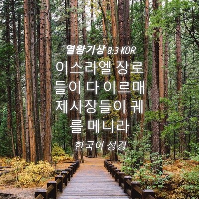 Picture 04 - 열왕기상 8:3 KOR - 이스라엘 장로들이 다 이르매 - Bible Verse Picture