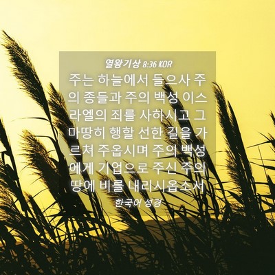 Picture 04 - 열왕기상 8:36 KOR - 주는 하늘에서 들으사 주의 종들과 - Bible Verse Picture