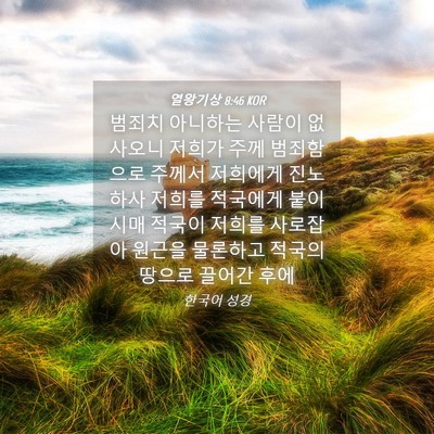 Picture 04 - 열왕기상 8:46 KOR - 범죄치 아니하는 사람이 없사오니 - Bible Verse Picture