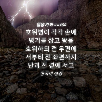 Picture 04 - 열왕기하 11:11 KOR - 호위병이 각각 손에 병기를 잡고 - Bible Verse Picture