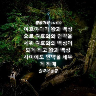 Picture 04 - 열왕기하 11:17 KOR - 여호야다가 왕과 백성으로 여호와와 - Bible Verse Picture